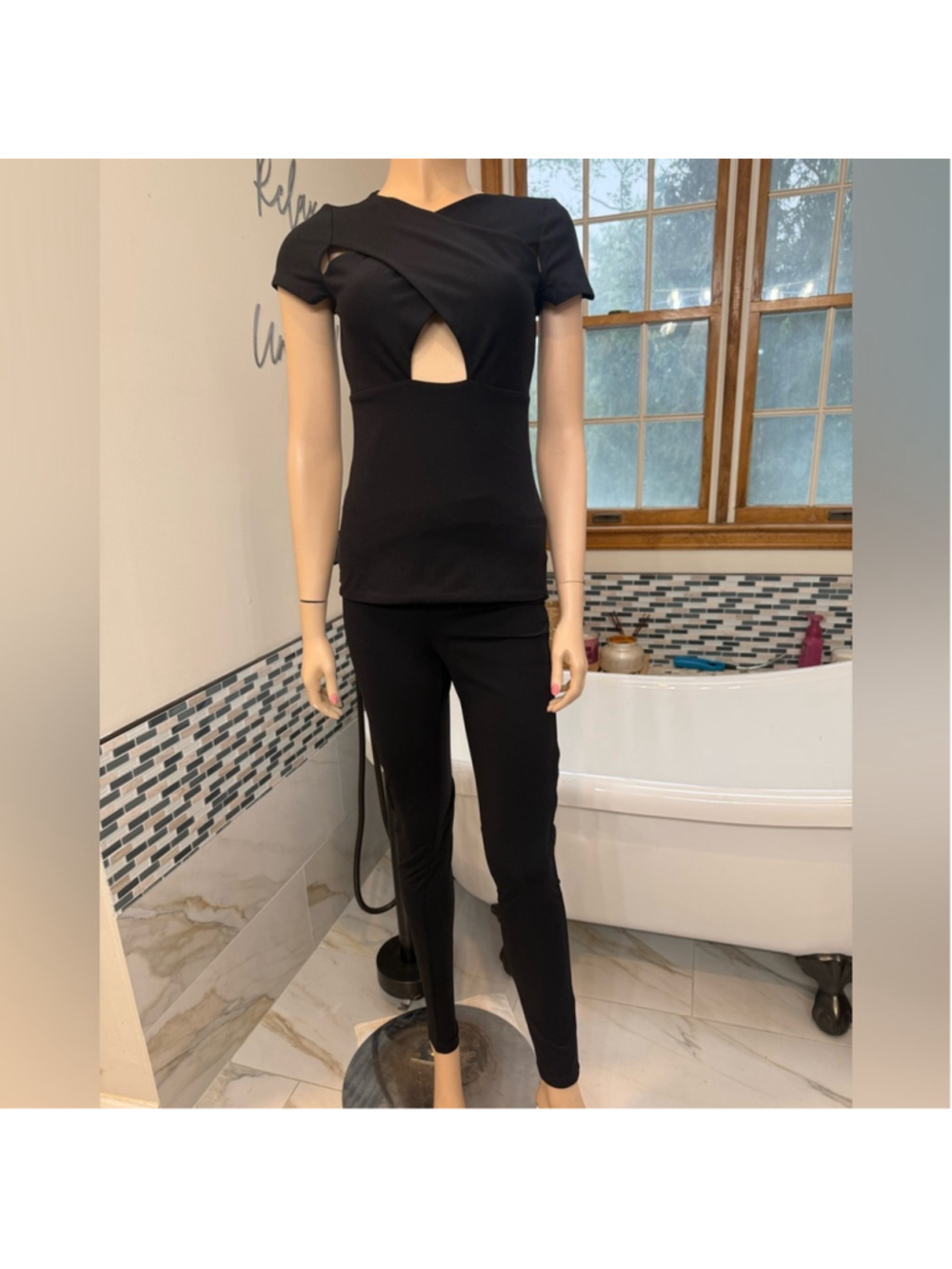 Susana Monaco Set Black Cutout Top AND Pants